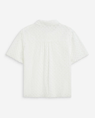 Chemise en dentelle manches courtes white Waverine