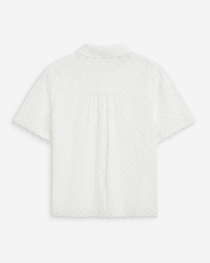 Chemise en dentelle manches courtes white Waverine
