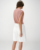 Top en lurex col rond sans manches rose Winny