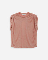 Top en lurex col rond sans manches rose Winny