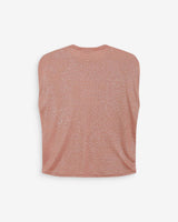 Top en lurex col rond sans manches rose Winny