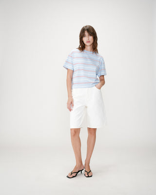 T-shirt oversize en coton rayé manches courtes ciel Welson