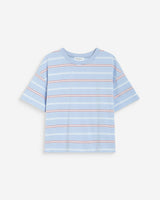 T-shirt oversize en coton rayé manches courtes ciel Welson