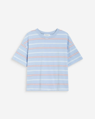 T-shirt oversize en coton rayé manches courtes ciel Welson