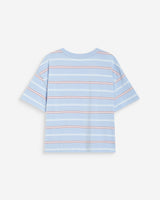 T-shirt oversize en coton rayé manches courtes ciel Welson