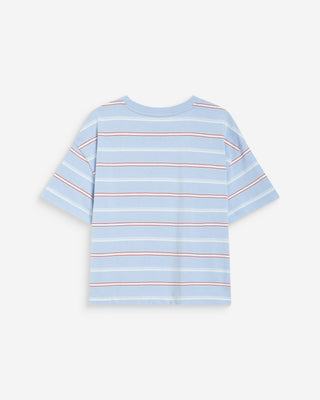 T-shirt oversize en coton rayé manches courtes ciel Welson