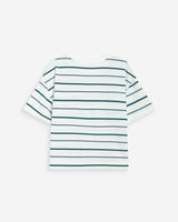 T-shirt oversize en coton rayé manches courtes ivoire Welson