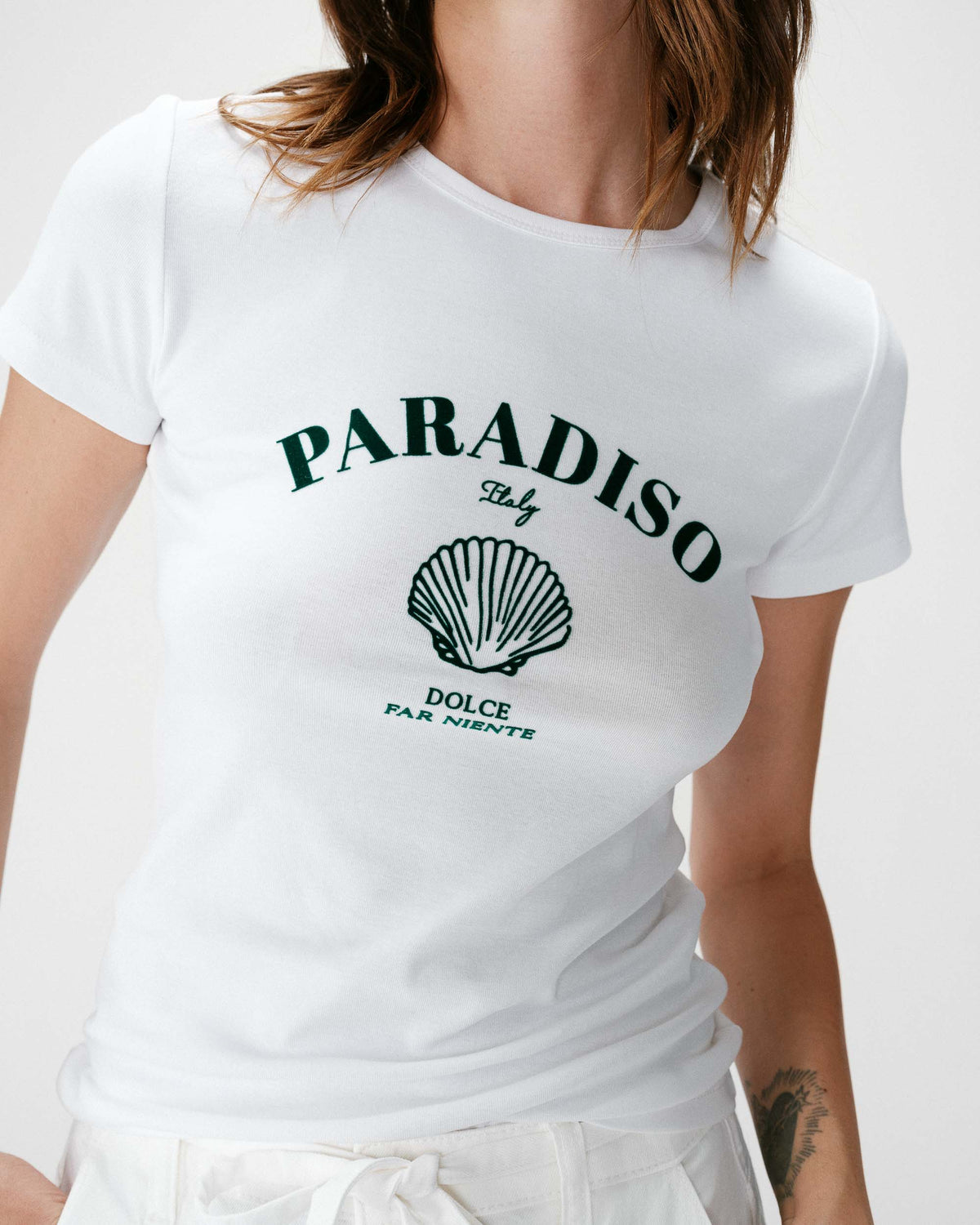 T-shirt ajusté à message emeraude Wrenley