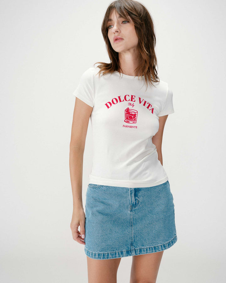 T-shirt ajusté à message fuchsia Wrenley
