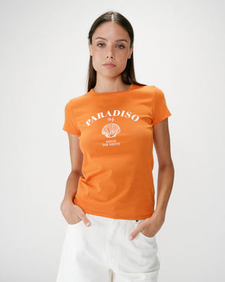 T-shirt ajusté à message orange Wrenley