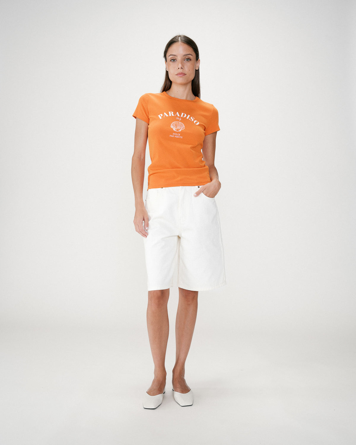 T-shirt ajusté à message orange Wrenley