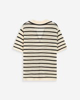 Openwork knit V-neck polo rayure Wilmot