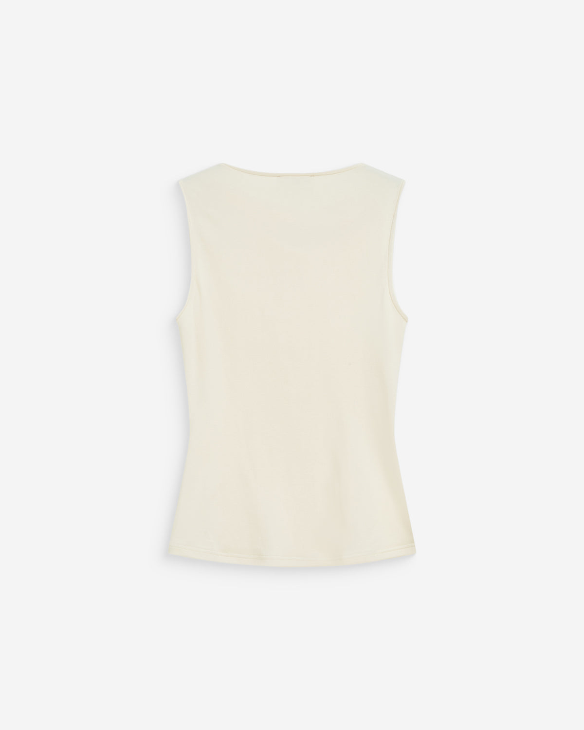 Top drapé asymétrique sans manches ecru Wagner